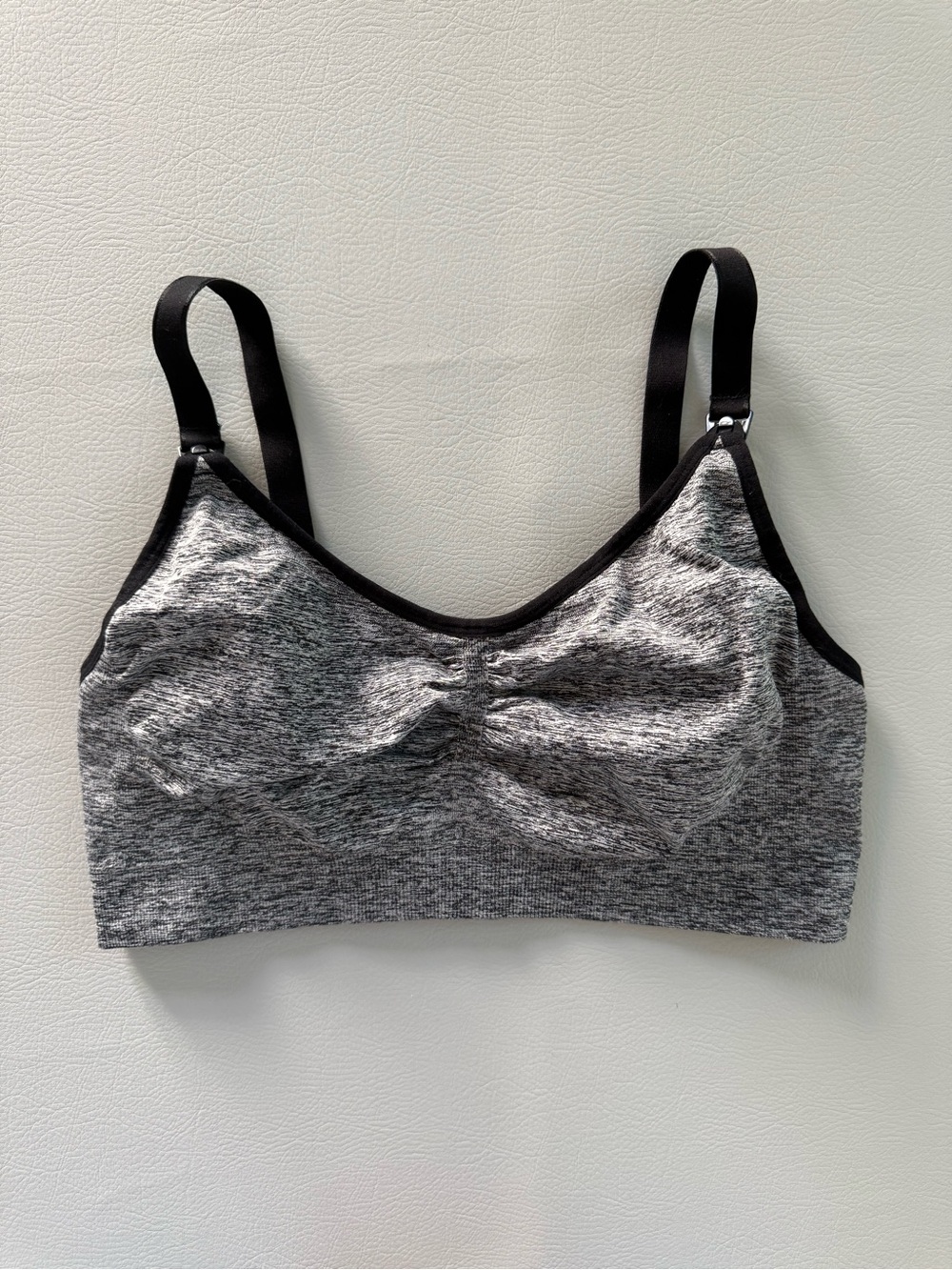 Motherhood Breastfeeding Bra Seamless Nursing Bra Black Grey 1X Size